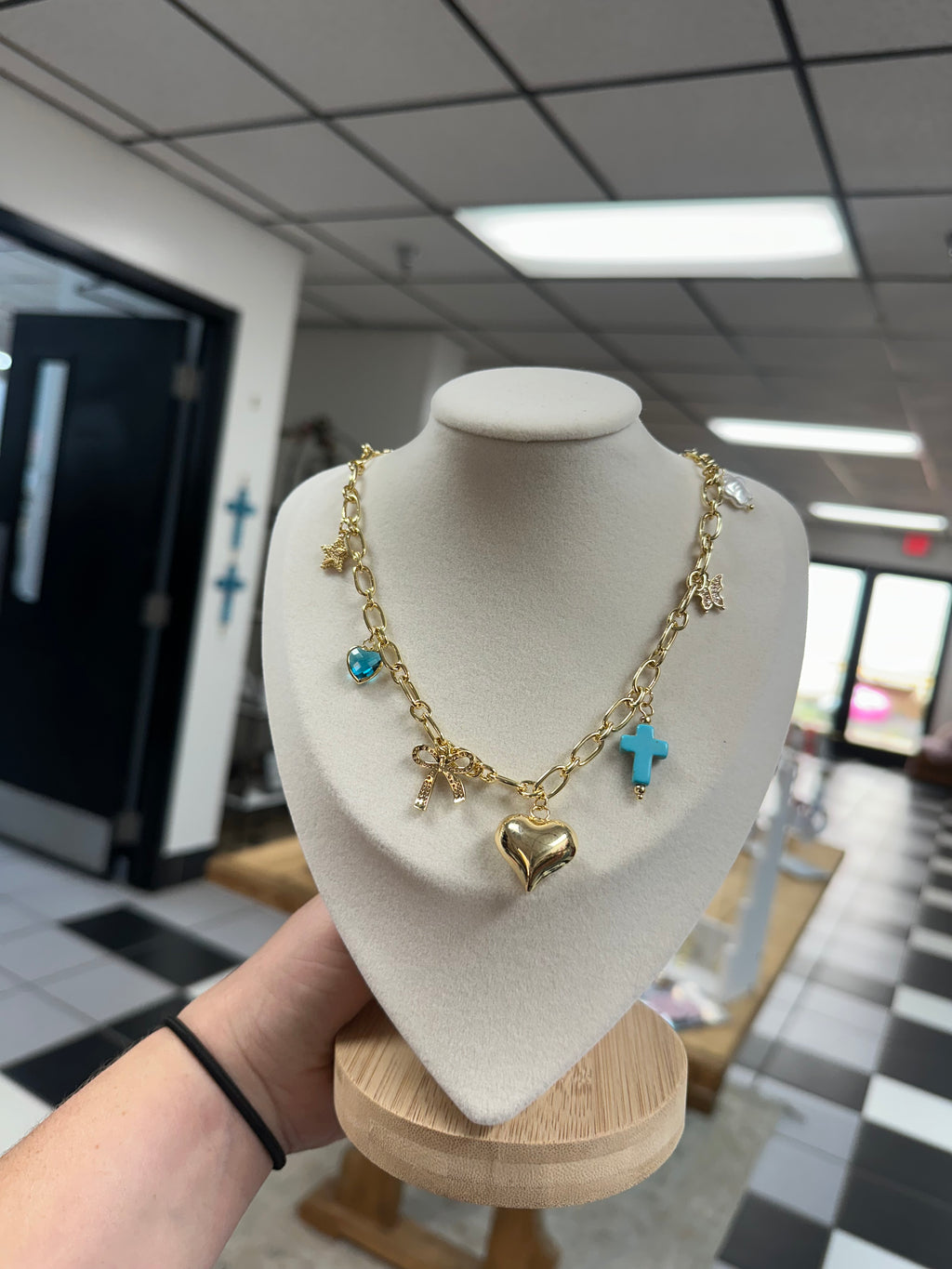 Puffy Heart Charm Necklace