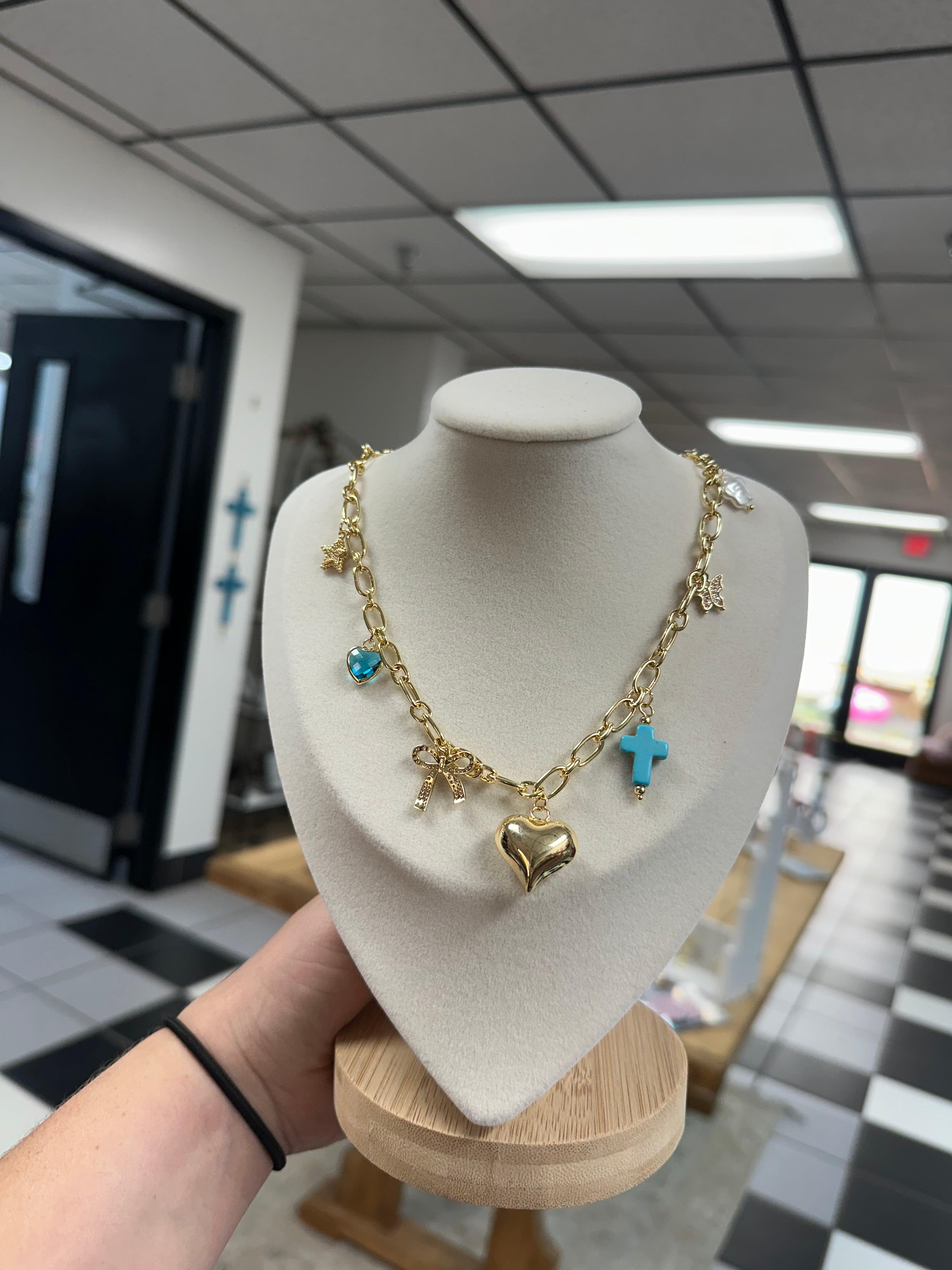 Puffy Heart Charm Necklace