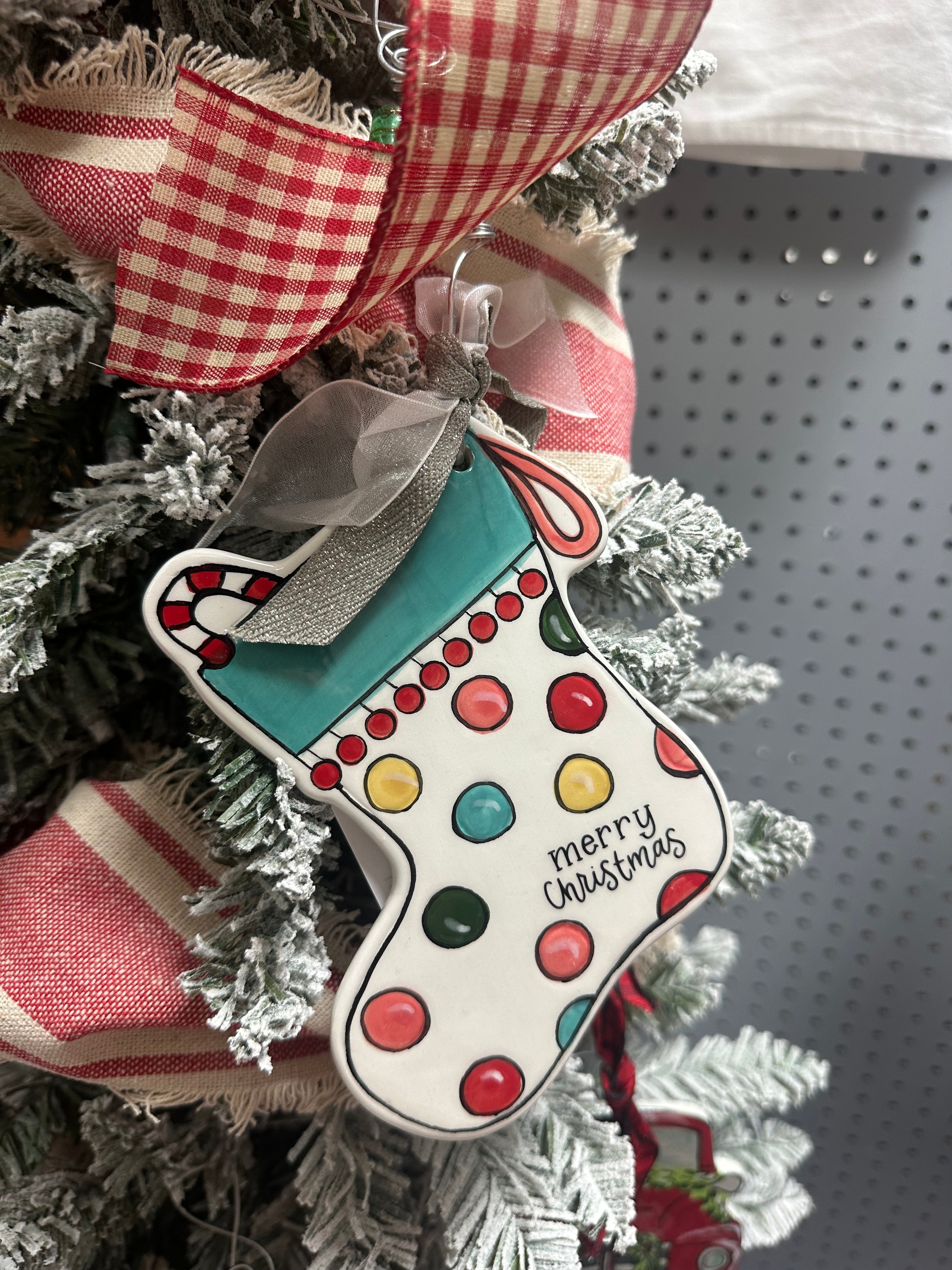 Colorful Stocking Flat Christmas Ornament