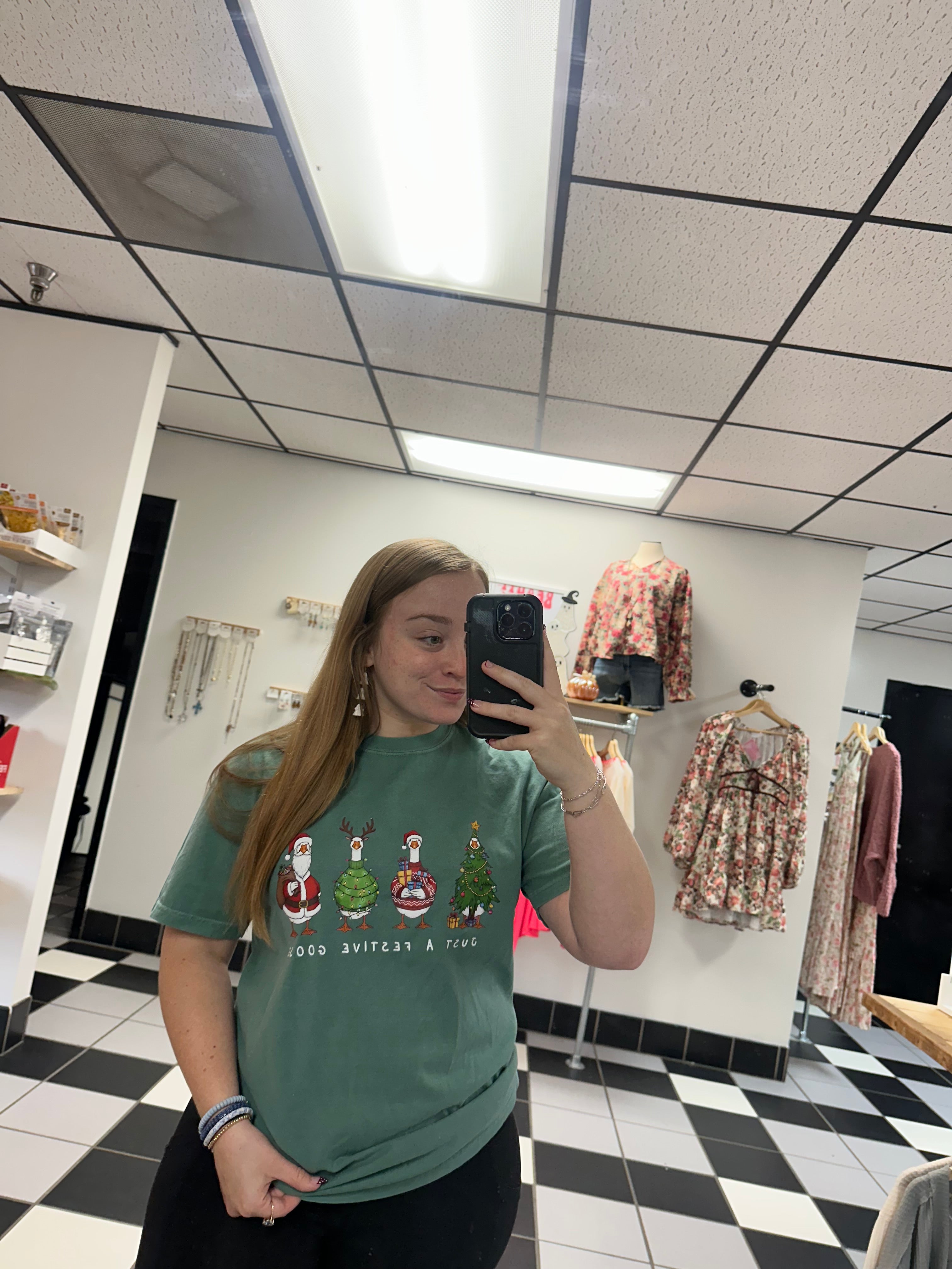 Just A Festive Goose Graphic Tee