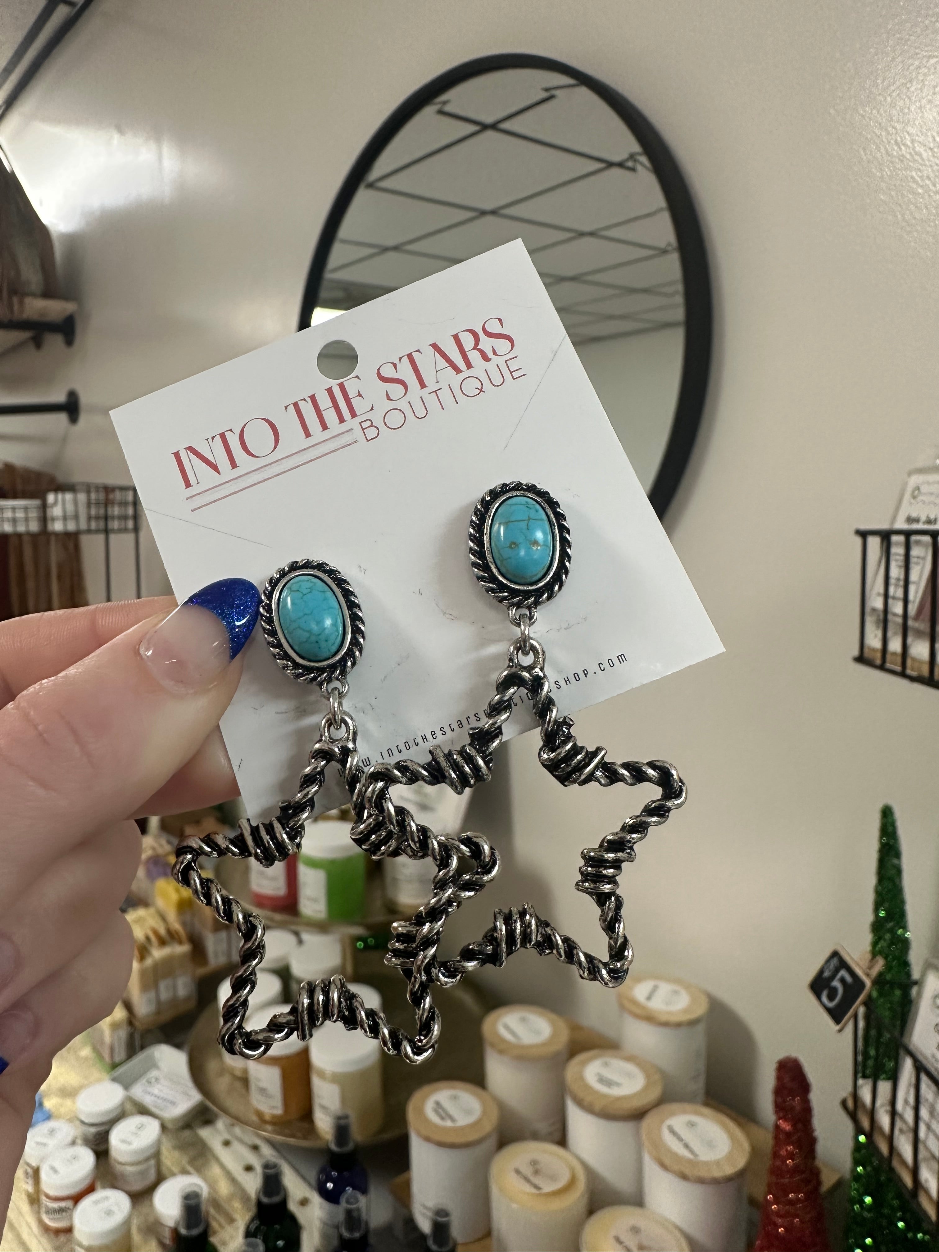 Barbed Wire Star Earrings