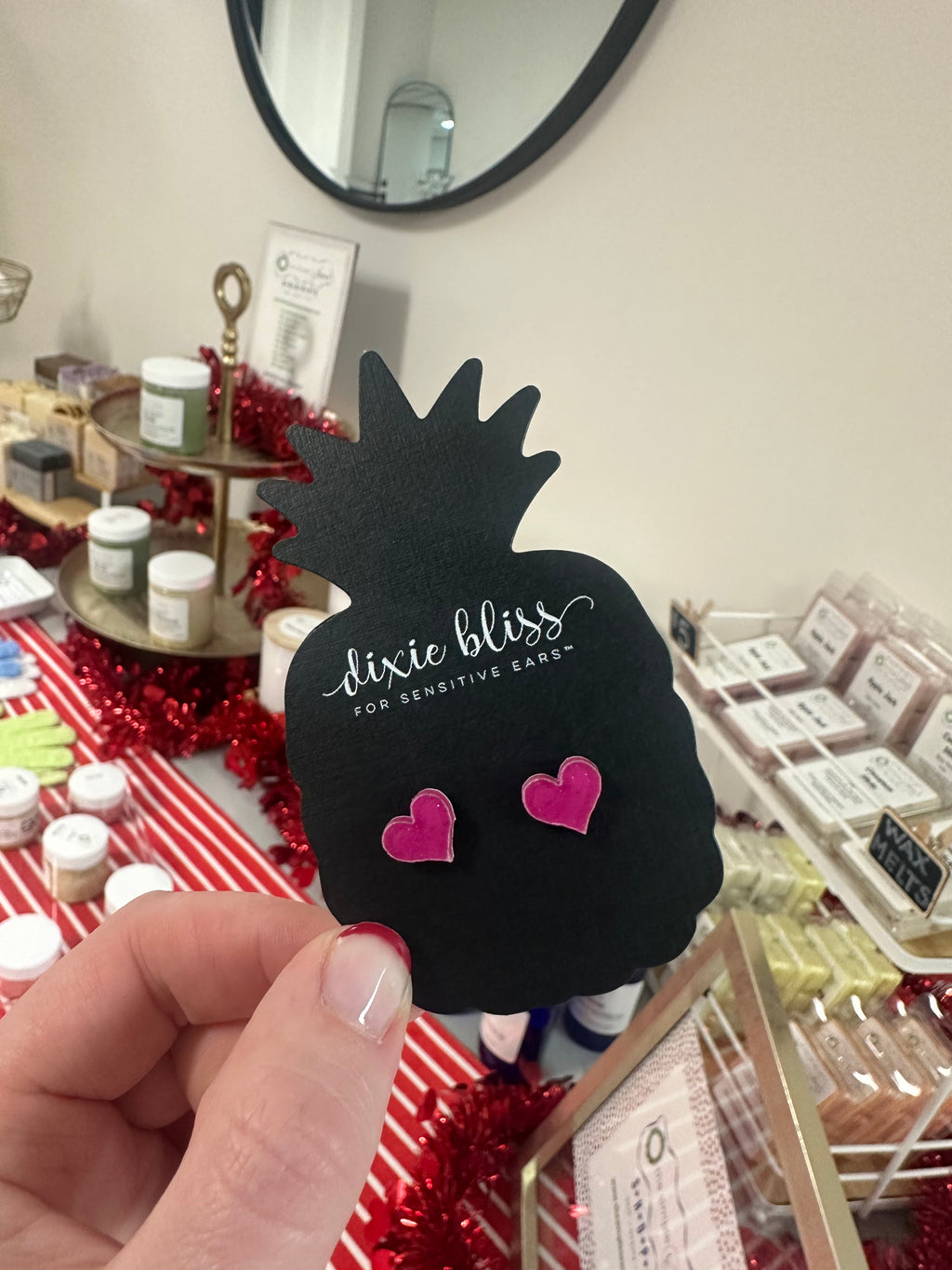 Micro Confetti Hearts in Raspberry Shimmer