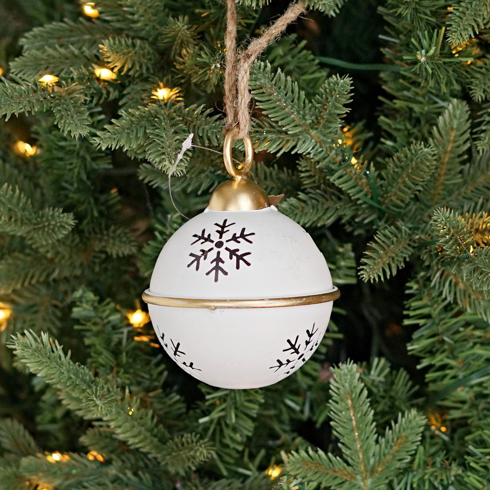 White Jingle Bell Ornament