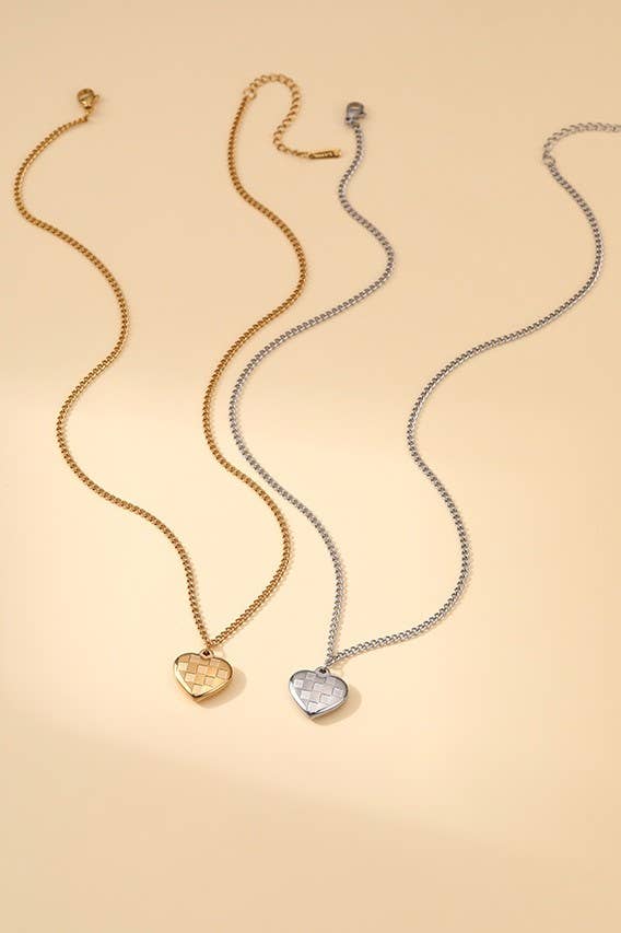 Checkered Heart Neckace