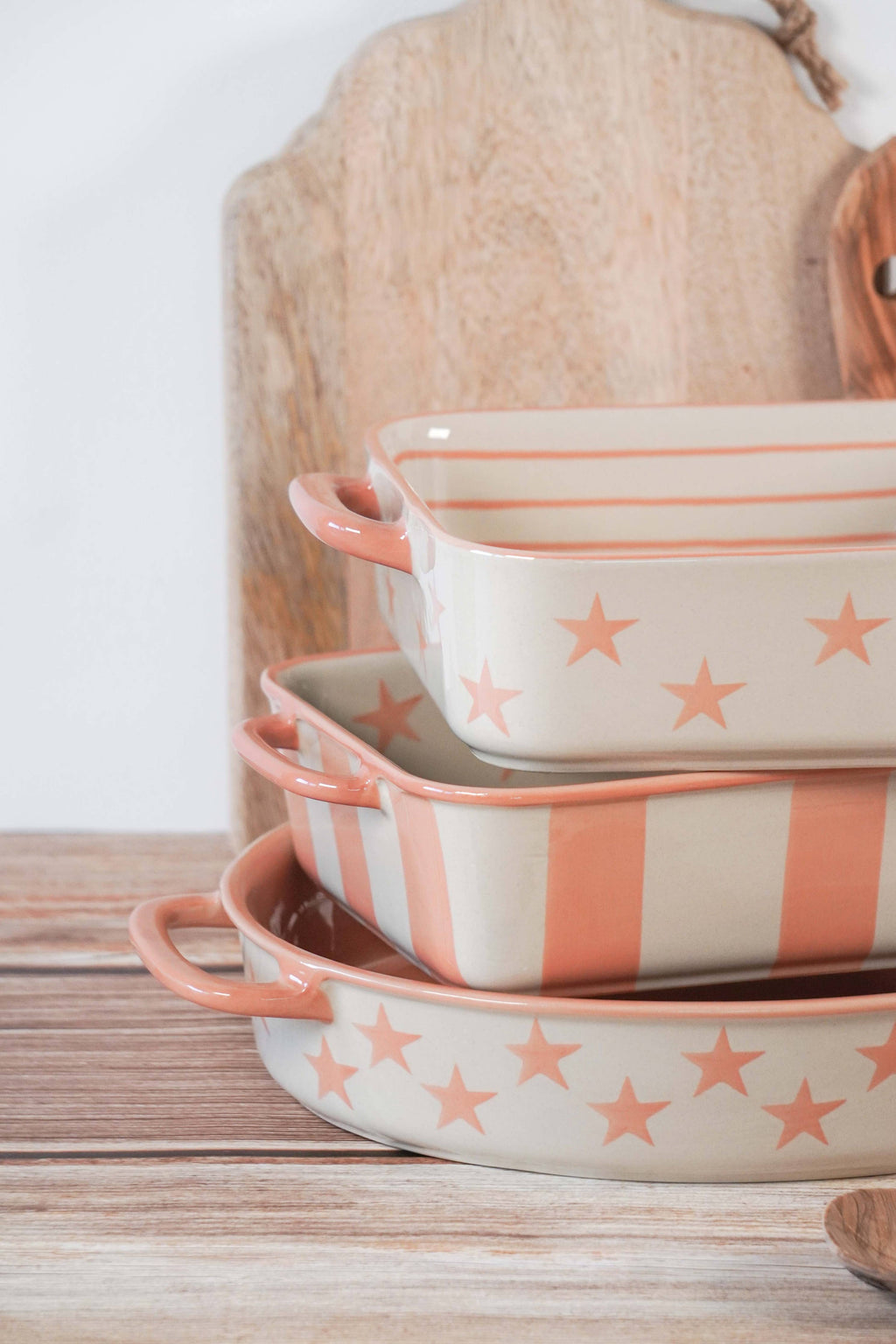 Hand Painted Stars Ceramic Baking Dish