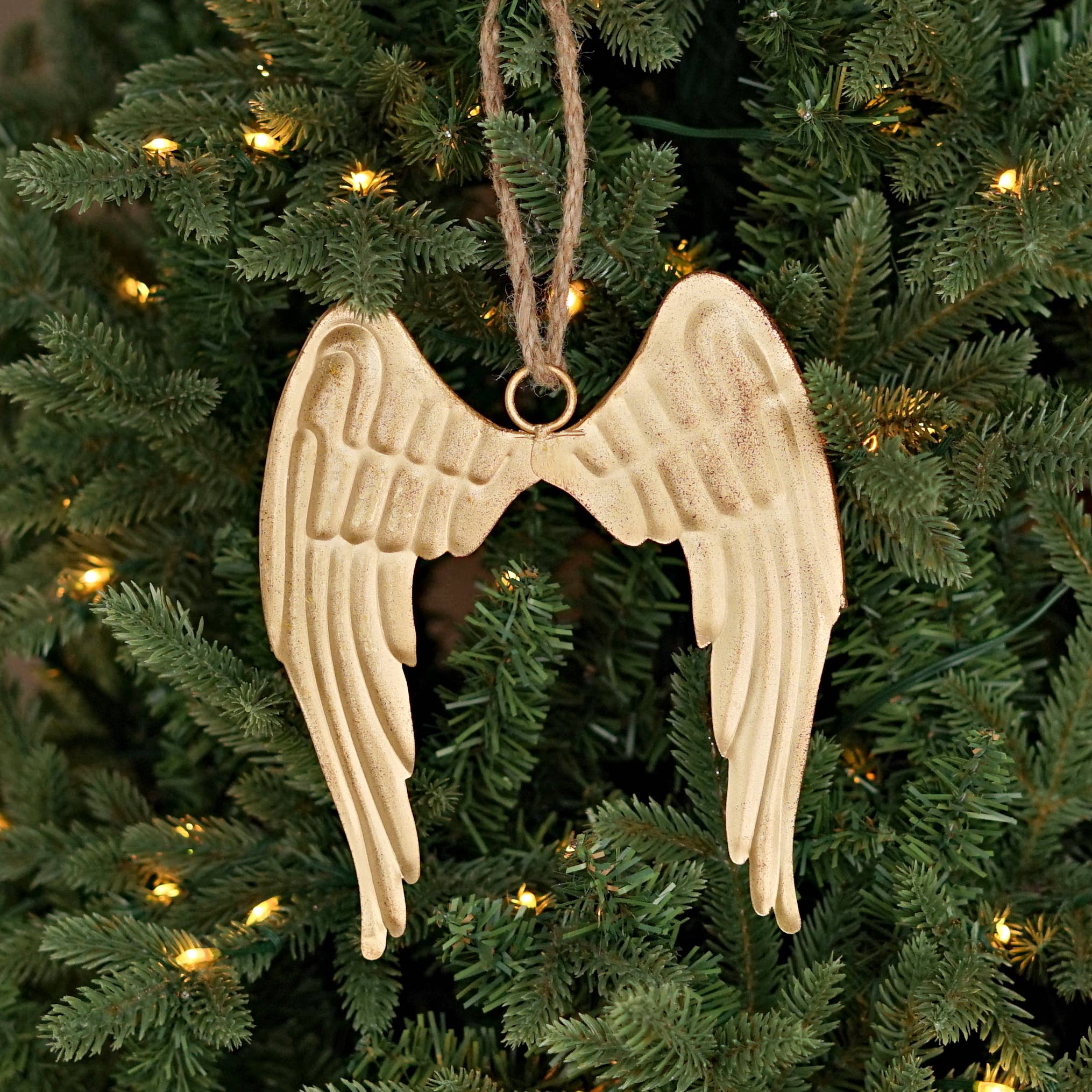 Distressed Metal Angel Wing