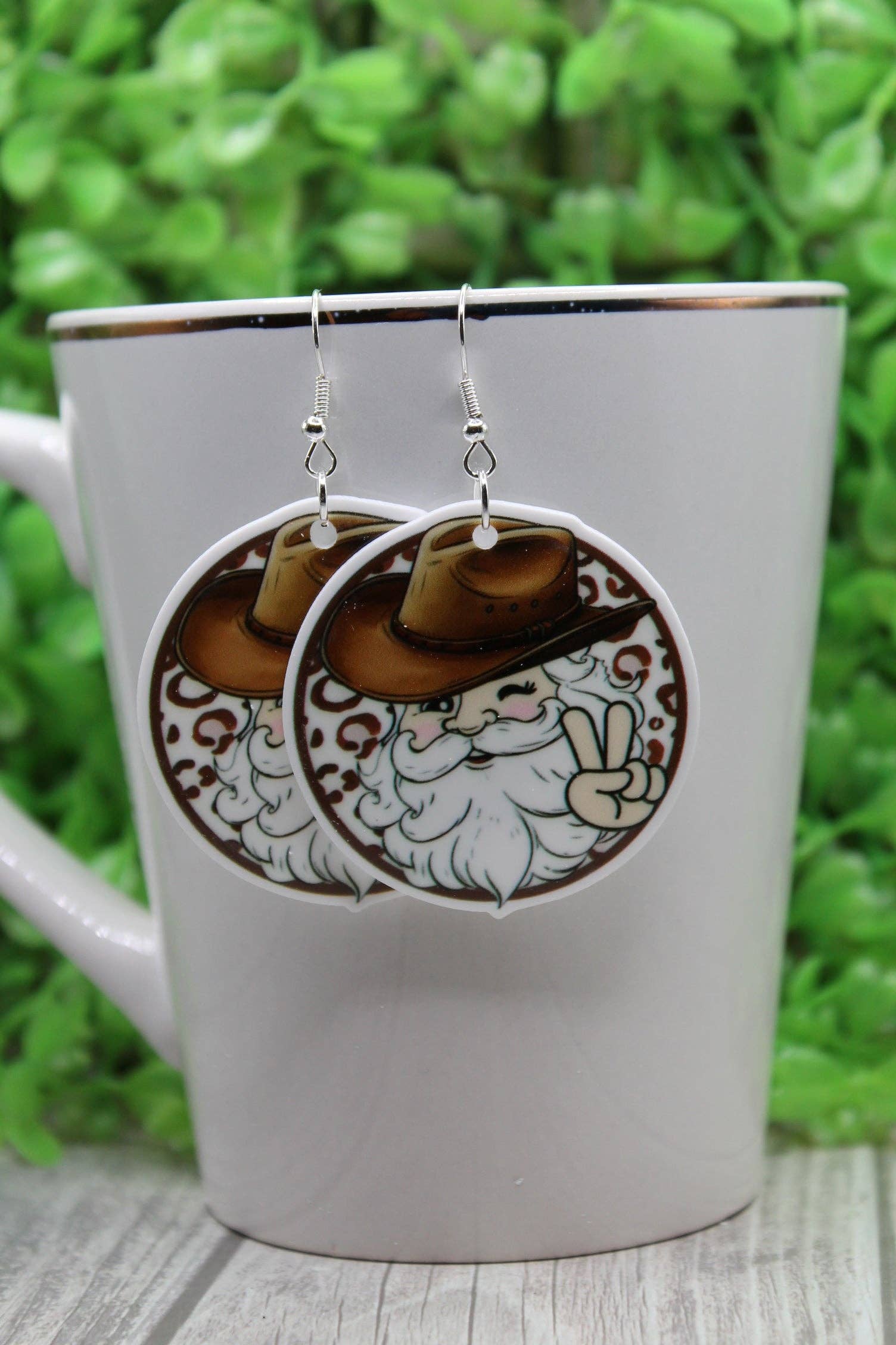 Country-Western Santa Claus Dangle Earrings