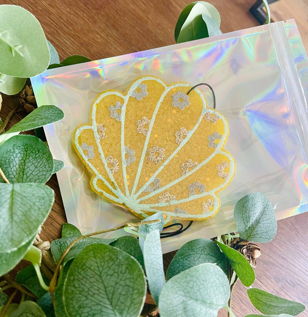Floral Seashell Car Freshie