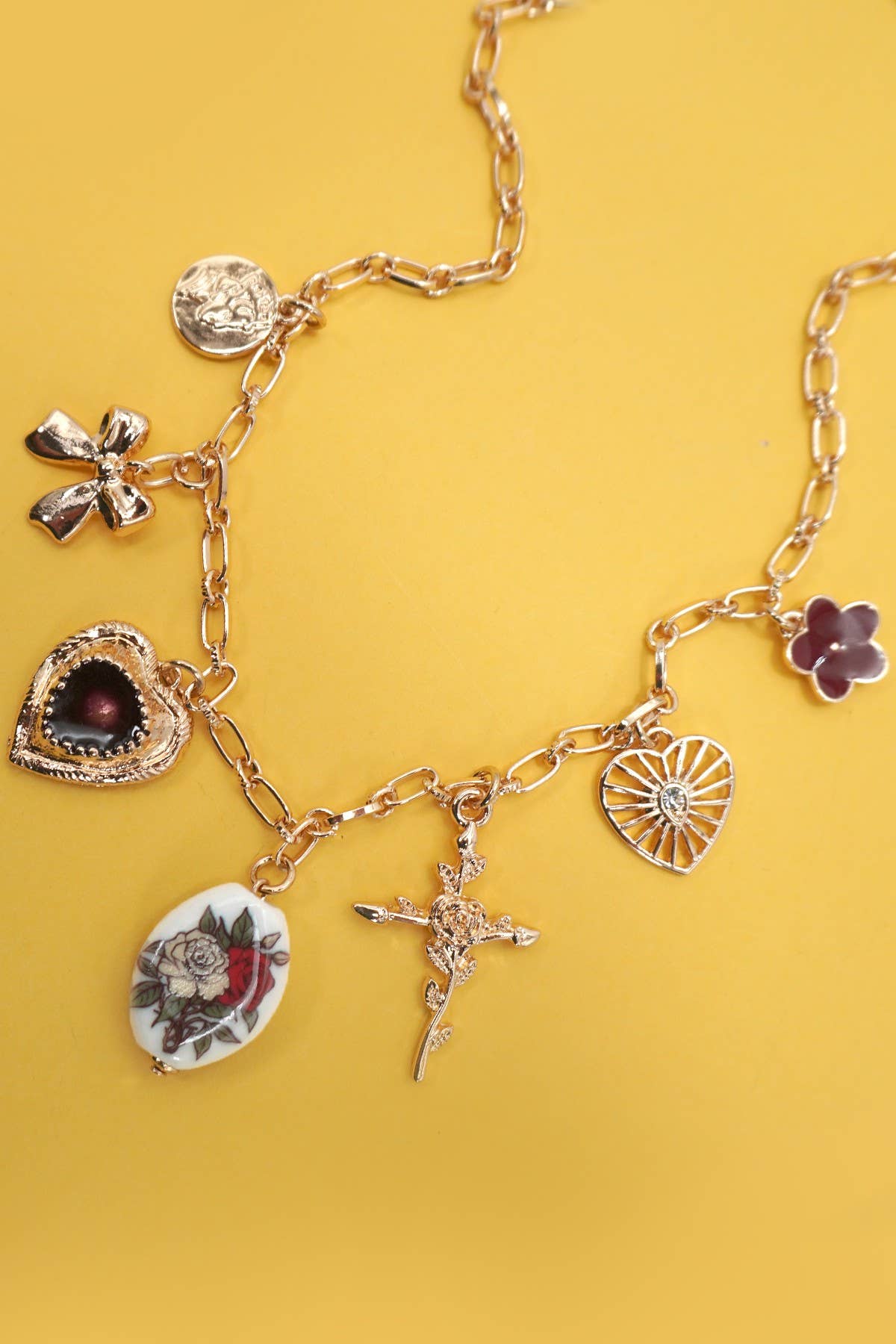 The Bow Heart Charm Necklace