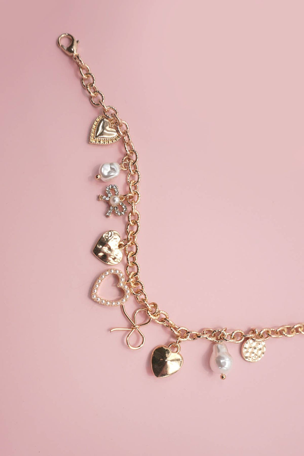 The Pearl Bow Charm Bracelet