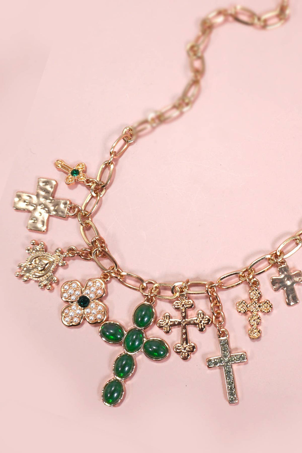 The Jade Cross Charm Necklace