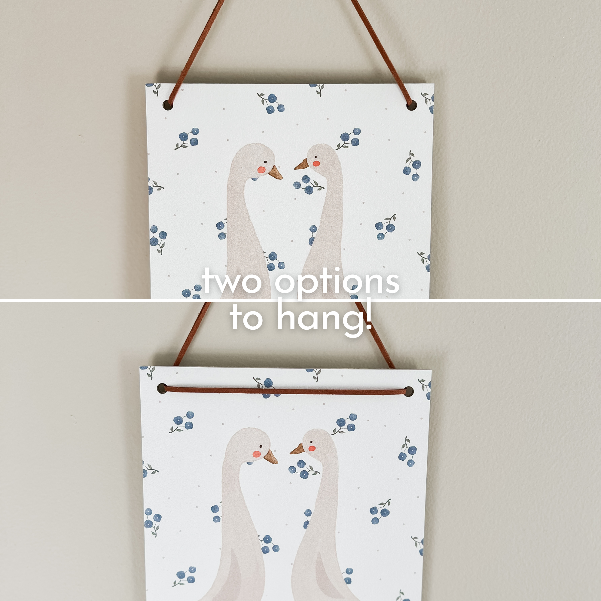 Swan & Floral Hanging Wall Art | Nursery Decor