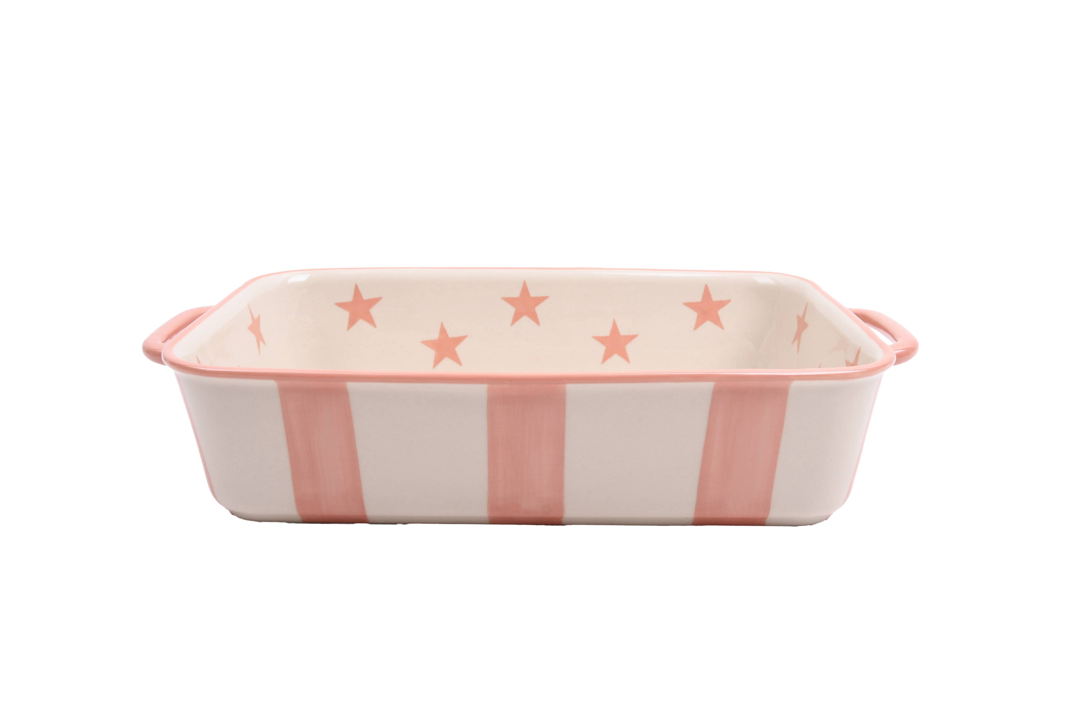 Hand Painted Stars Ceramic Baking Dish