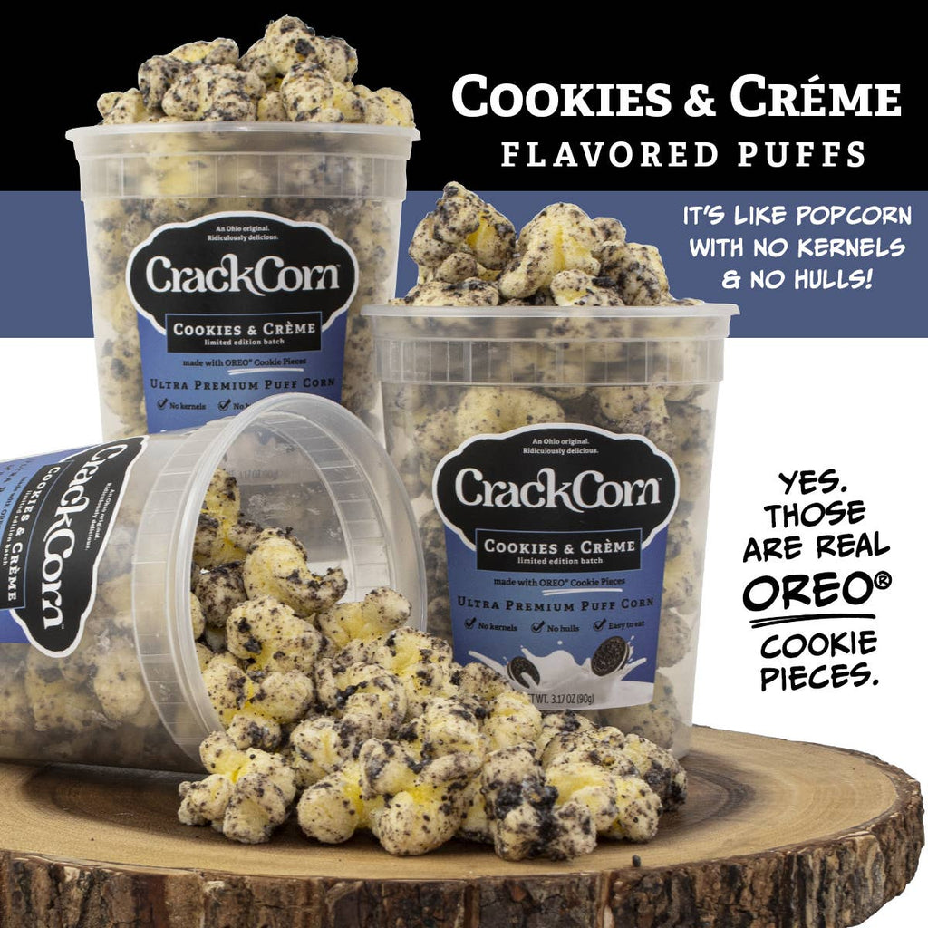 Crack Corn / Puffy Pop - Cookies & Crème (4 oz)