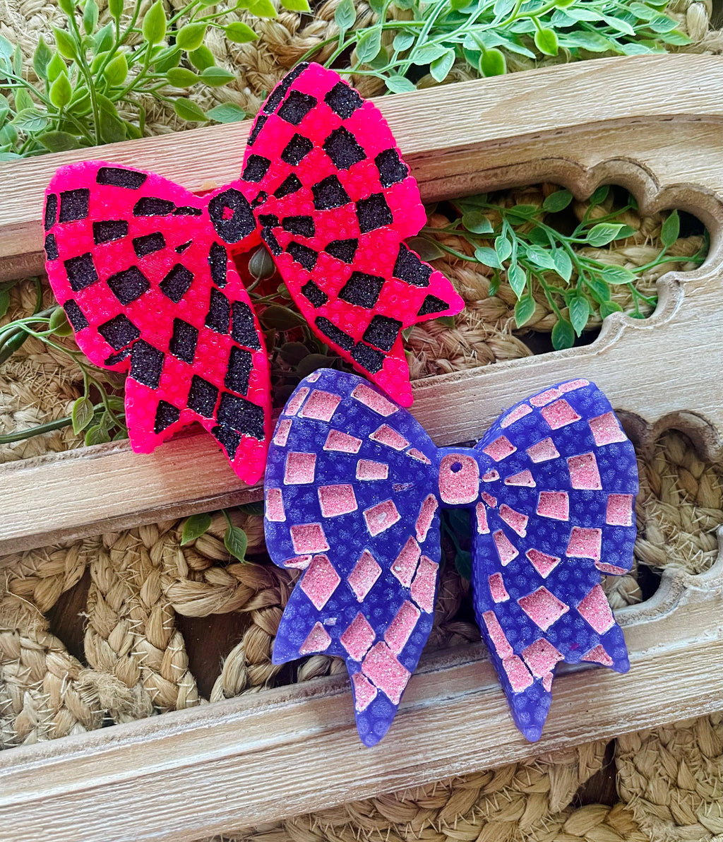 Checkered Bow Car Freshie