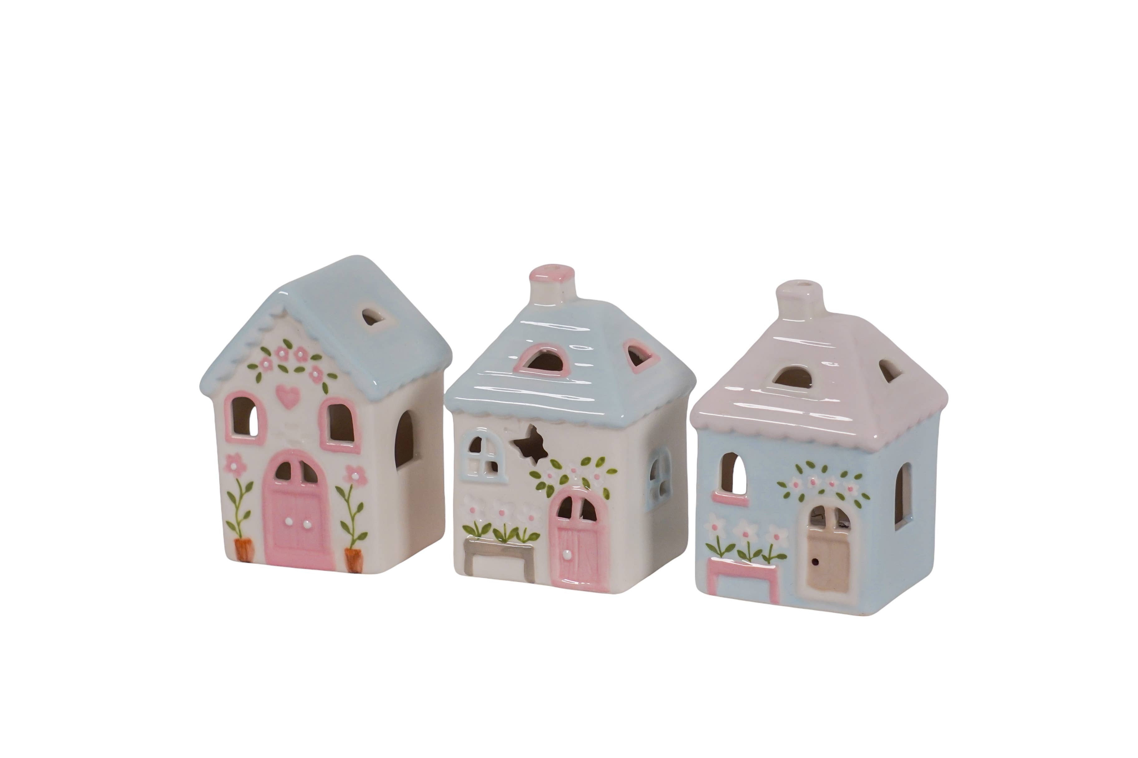 The Spring Ceramic Country Houses Set of Three