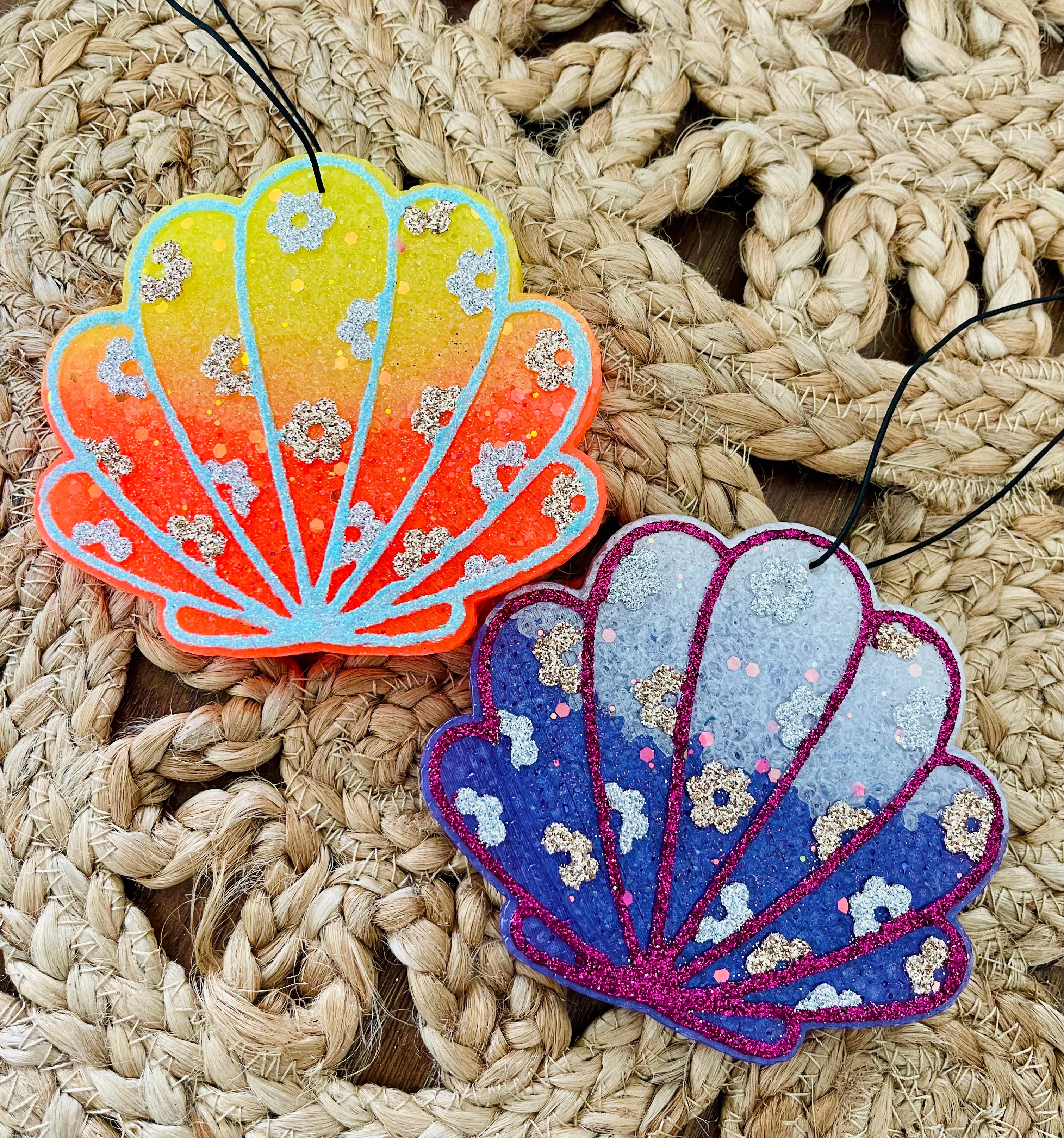 Floral Seashell Car Freshie