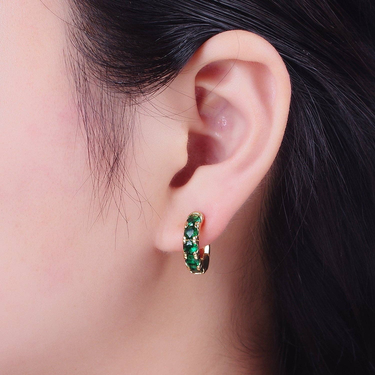 The Emerald Pave Earrings