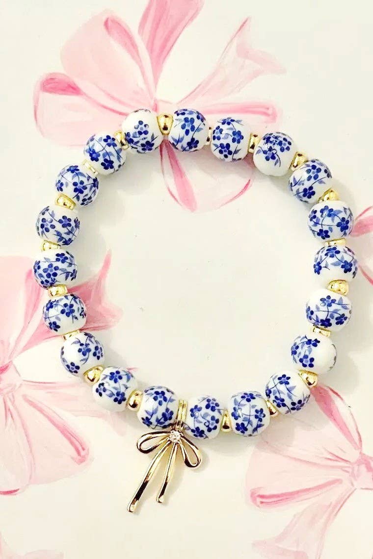 The Floral Bow Charm Bracelet