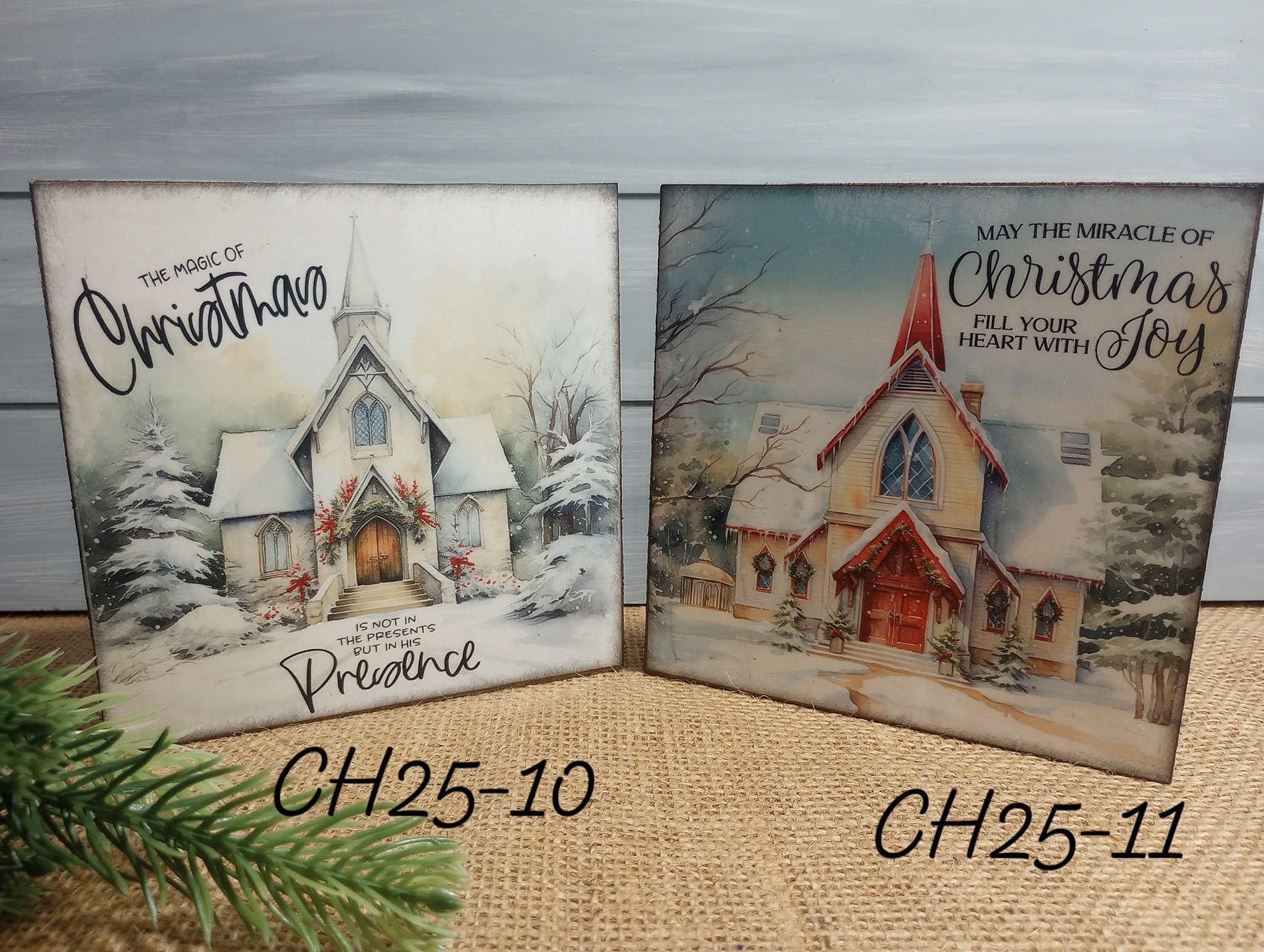 Christmas Church Wood Block Sign - His Presence