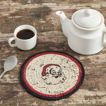 Load image into Gallery viewer, Jolly Ole Santa Jute Trivet
