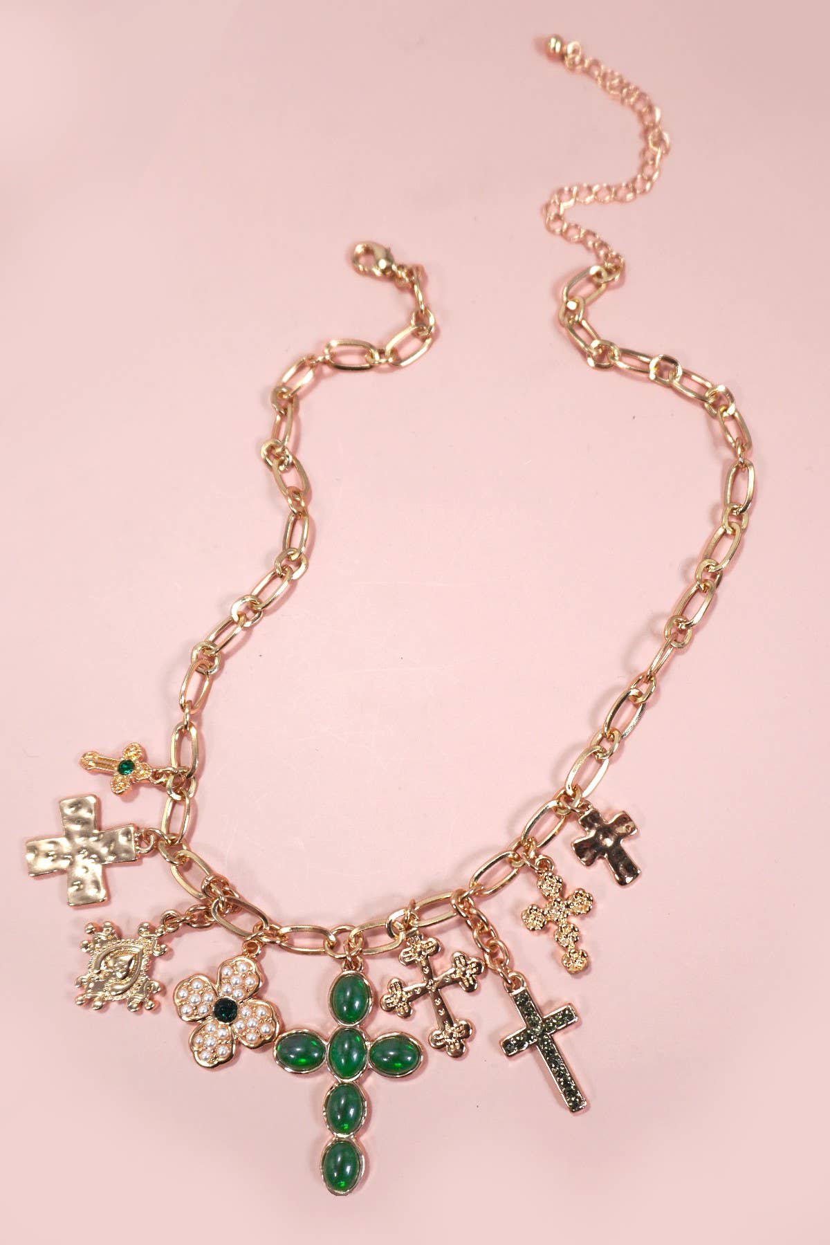 The Jade Cross Charm Necklace