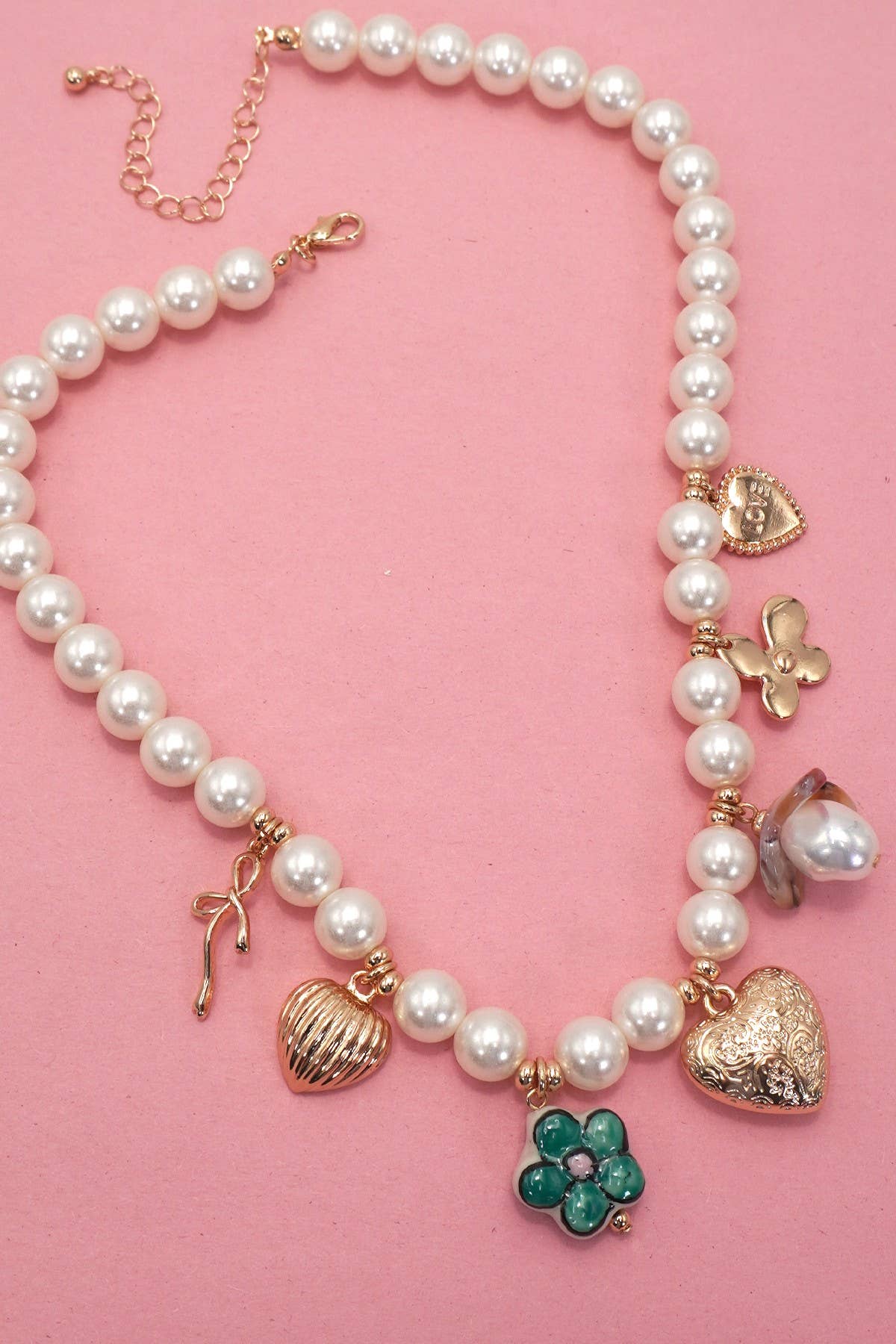 The Pearl Heart Charm Necklace
