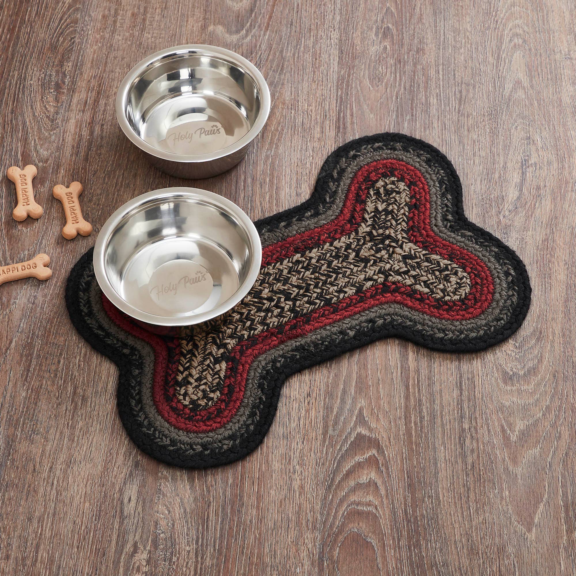 Red & Black Dog Bone Rug