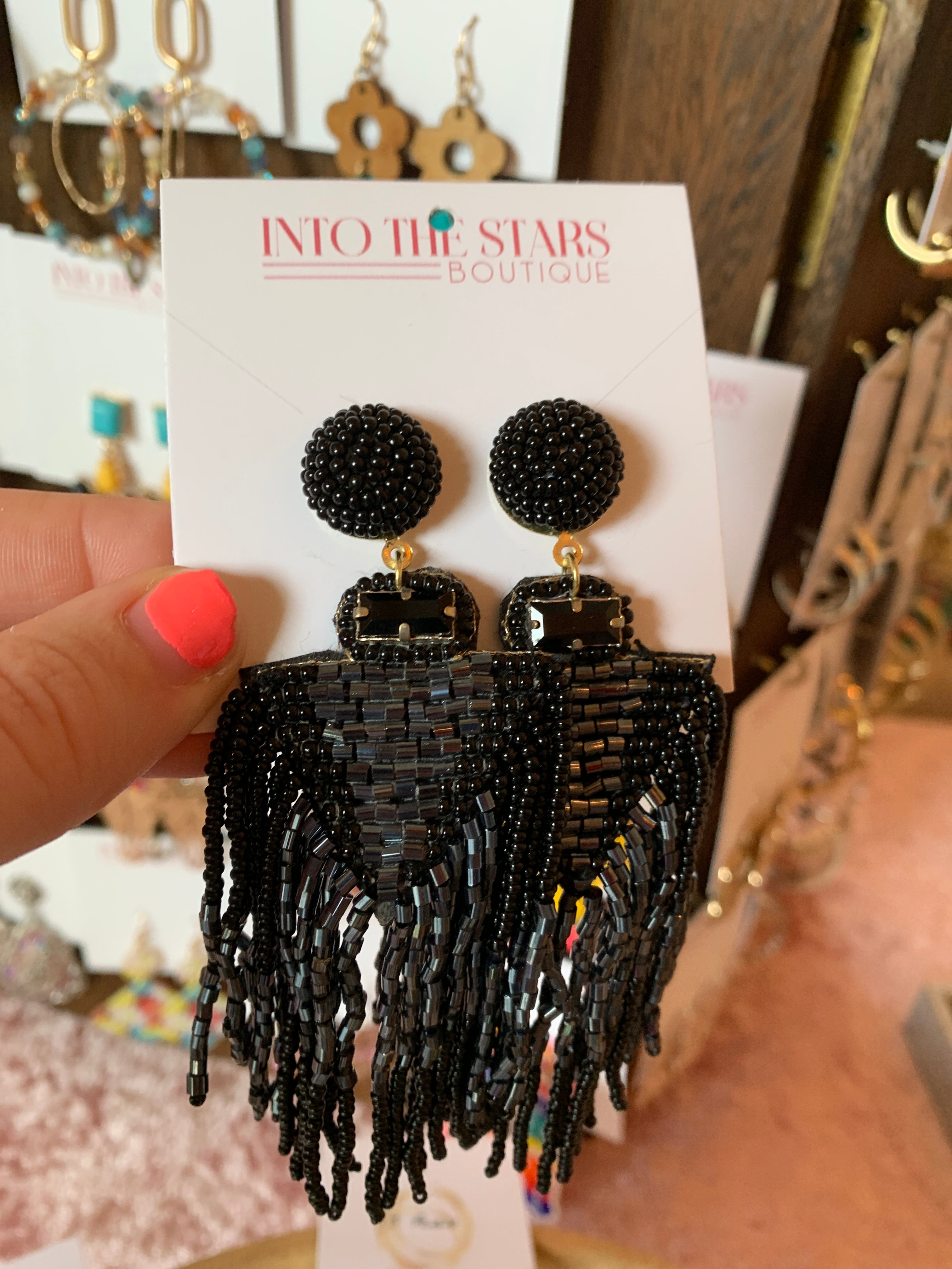 The Black Spider Earrings