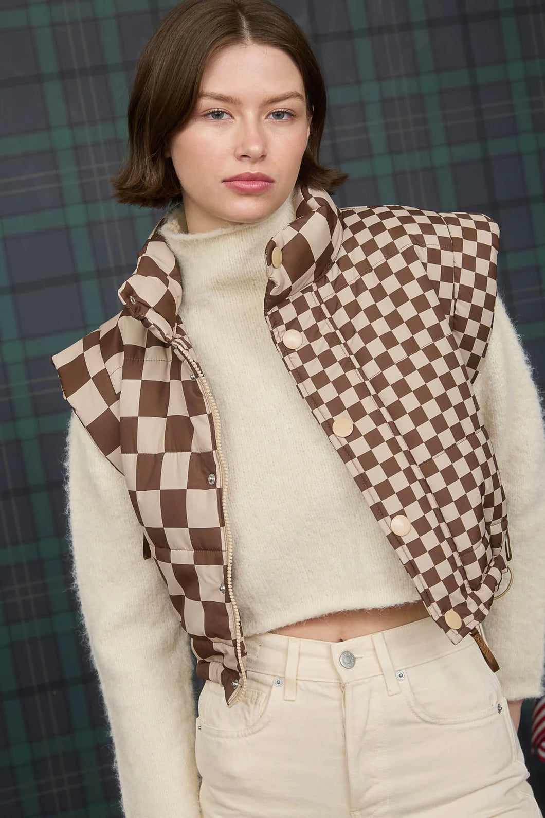 The Check Puffer Vest